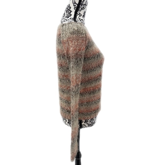 The Limited Striped Gray, Tan and Pink Fuzzy Sweater - Picture 3 of 8